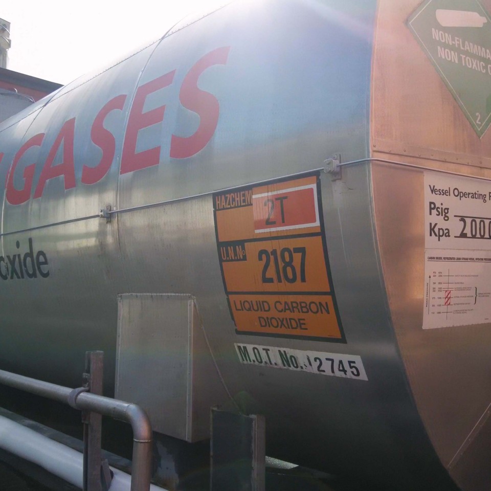 CO2 Tank onsite at Wainuiomata Water Treatment Plant